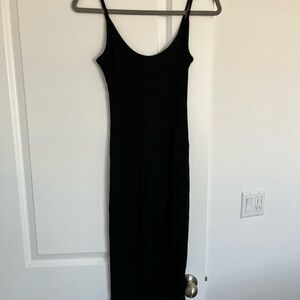 Silence + Noise Black Spaghetti Strap Midi Dress